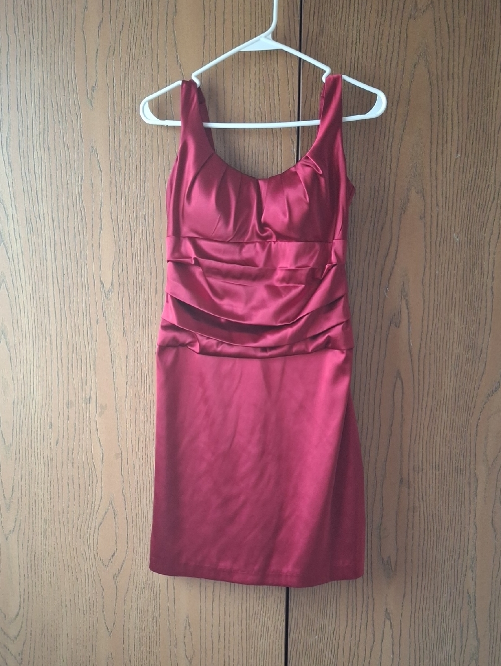 B Darlin Red Satin Cocktail Dress